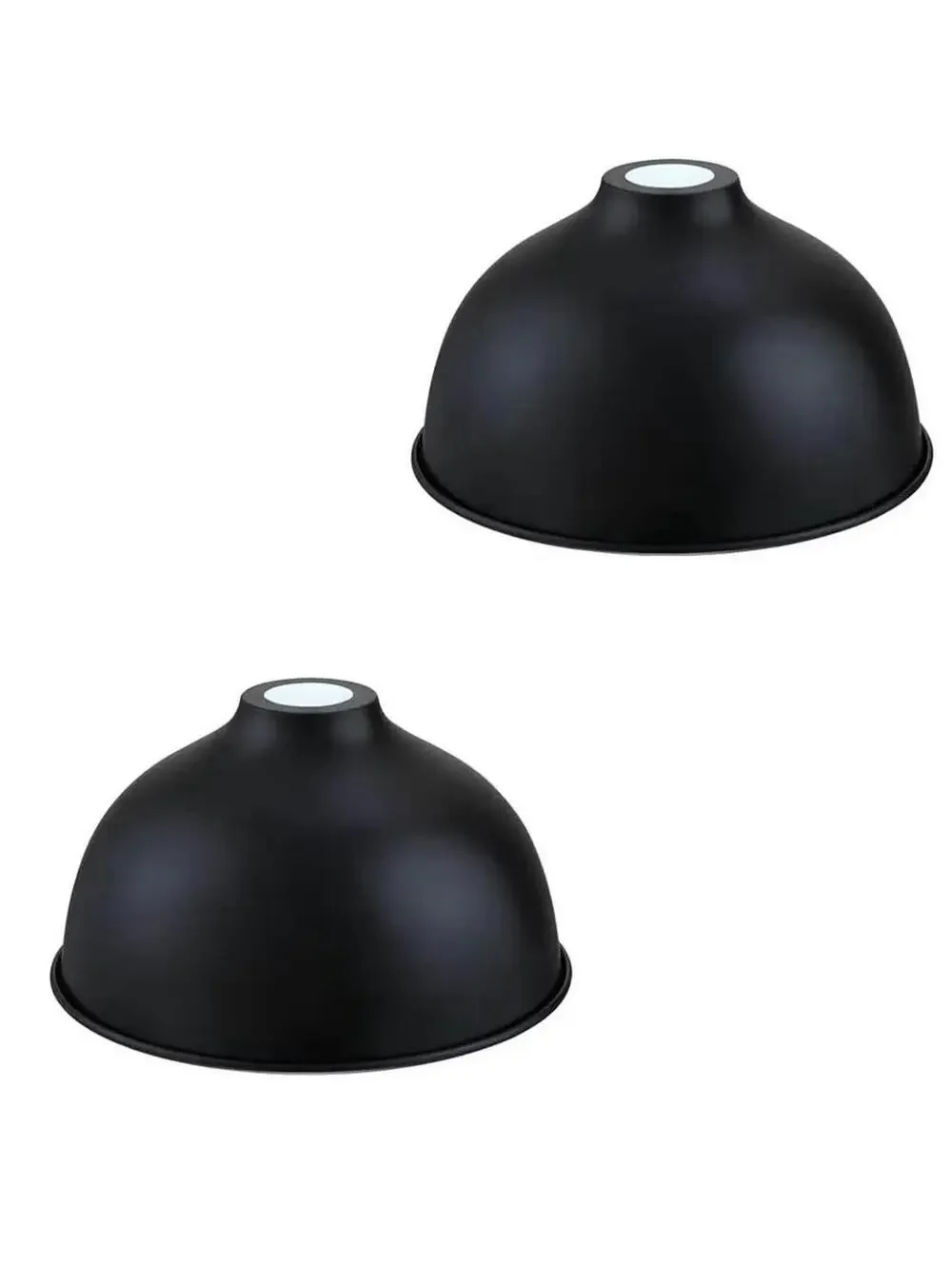 2 Pack 10 Inch Black Metal Drum Pendant Ceiling Light Shades - Wall Sconce Lamp